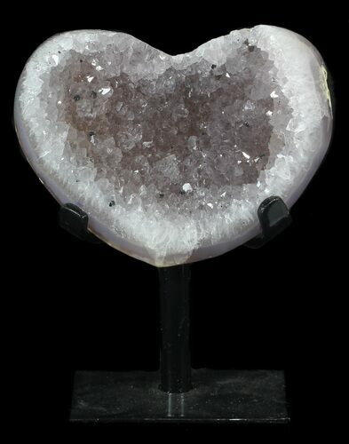 Polished, Agate Heart Filled with Druzy Quartz - Uruguay #62817